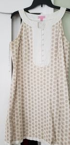 Lilly Pulitzer White and Metallic Gold dress